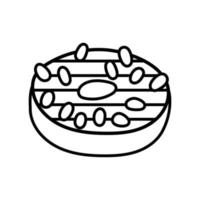 icône de style de ligne de beignet sucré vecteur