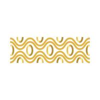 cadre de bordure élégant avec icône de style dégradé doré décoration vagues vecteur