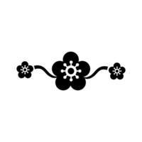 cadre de bordure élégant avec icône de style silhouette décoration fleurs vecteur