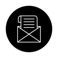 enveloppe courrier envoyer bloc et icône de style de ligne vecteur
