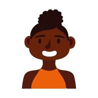 icône de caractère avatar jeune femme afro vecteur
