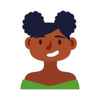 icône de caractère avatar jeune femme afro vecteur