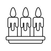 icône de style de ligne joyeux joyeux noël bougies vecteur