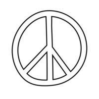 icône de style de ligne symbole paix et amour vecteur