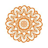 orange mandala floral ethnicité isolé icône vecteur