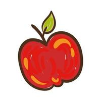 icône de style de dessin à la main de fruits frais pomme vecteur