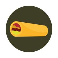 bloc de restaurant de menu de culture alimentaire burrito mexicain et icône plate vecteur