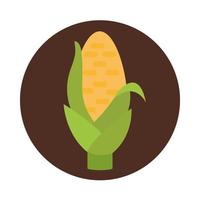 l'agriculture et l'agriculture bloc de céréales alimentaires en épi de maïs et icône plate vecteur