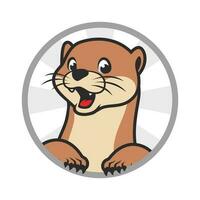 loutre dessin animé personnage mascotte conception vecteur