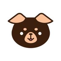 ligne et style de remplissage d'animaux kawaii mignons d'ours vecteur