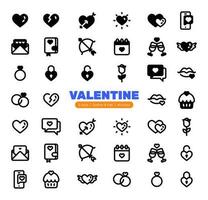 jeu d'icônes de la Saint-Valentin jour, tel comme fête, content, romantique, cœur, l'amour vecteur