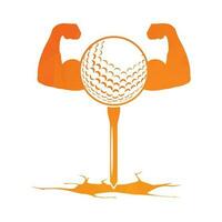 le golf Balle et corps biceps avec fissure vecteur illustration