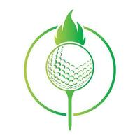 le golf Balle avec Feu icône et bague vecteur illustration
