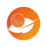 le golf Balle et feuille logo à l'intérieur une forme de cercle vecteur illustration