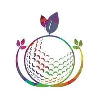 le golf Balle et feuille logo vecteur illustration