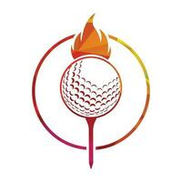 le golf Balle avec Feu icône et bague vecteur illustration