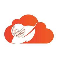 le golf Balle et feuille logo à l'intérieur une forme de nuage vecteur illustration