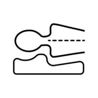 icône de style de ligne de posture de sommeil vecteur
