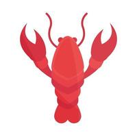 conception d'icône plate de homard de fruits de mer de crustacés marins