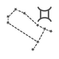 icône de style de ligne astrologique constellation gémeaux du zodiaque vecteur
