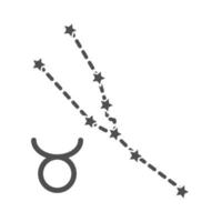 icône de style de ligne astrologique constellation du zodiaque taureau vecteur
