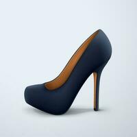 noir Couleur les femmes élégant chaussure côté vue vecteur