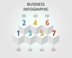 chronologie étape graphique modèle pour infographie pour présentation pour sept élément vecteur