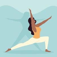 jeune femme, pratiquer, yoga vecteur