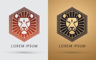 graphique de visage de tête de lion vecteur