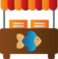 conception d'icône vectorielle de marché aux poissons vecteur