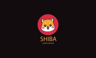 Créatif professionnel doge shiba inu dessin animé logo vecteur