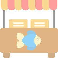 conception d'icône vectorielle de marché aux poissons vecteur