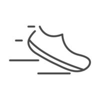 conception de l'icône de la ligne d'accessoires de chaussures de sport de vitesse de course vecteur