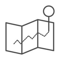 conception d'icône de ligne de pointeur de destination de suivi de carte pliée vecteur