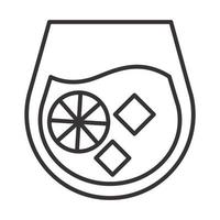icône de cocktail boisson aux agrumes liqueur rafraîchissante conception de style de ligne d'alcool vecteur