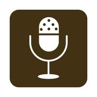 icône de style plat numérique de menu de bouton web audio microphone application mobile vecteur