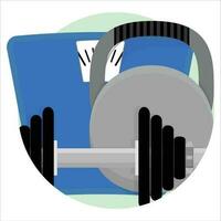 sport app icône. se soucier corps, vecteur illustration