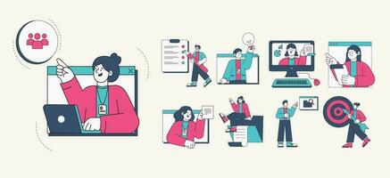 illustration personnage affaires la gestion vecteur