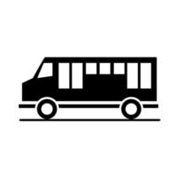 conception d'icône de style de silhouette de véhicule de transport modèle de bus vecteur