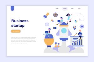 Modèle de page d'atterrissage du concept de design plat moderne de démarrage d'entreprise. Concept d'apprentissage et de personnes. Illustration vectorielle plat conceptuel pour la page Web, site Web et site Web mobile. vecteur