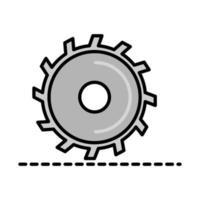 ligne et remplissage d'équipement de construction et d'entretien de réparation d'outils de lame de scie circulaire vecteur