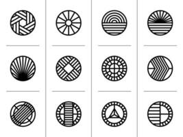 minimaliste numérique ligne abstrait cercle logo conception. moderne ligne cercle logo ensemble. vecteur