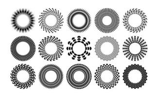 ensemble de abstrait ligne cercle frontière logo conception. géométrique Soleil forme Cadre logo. vecteur