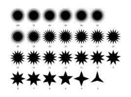 collection de géométrique Soleil rayon icône conception. Facile étoile ou Soleil forme icône logo. vecteur
