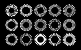 ensemble de ligne abstrait cercle Cadre logo conception. numérique ligne cercle frontière emblème. vecteur