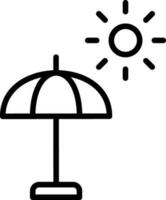 Soleil parapluie vecteur icône conception