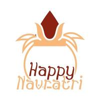 joyeuse fête indienne navratri fête indienne déesse durga culture icône de style plat vecteur