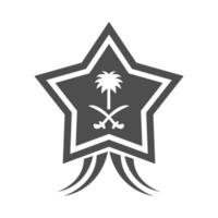 Arabie saoudite fête nationale star flag emblème national silhouette icône de style vecteur