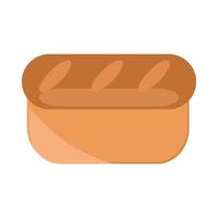 icône de style plat de produit alimentaire de boulangerie menu pain vecteur
