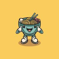 mignonne ramen icône dessin animé illustration vecteur